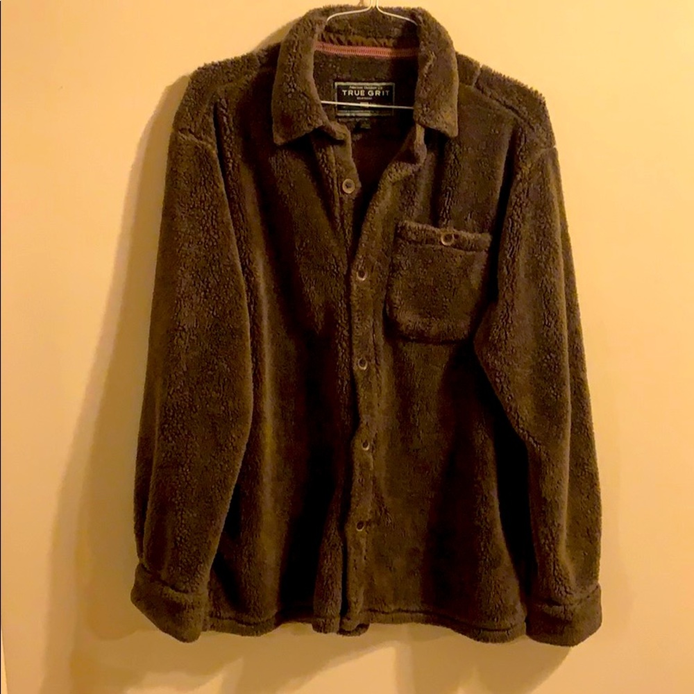 True Grit fleece button down *never worn* mens L